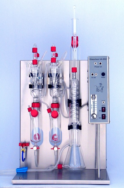 Destiladores VA/SO2 Kombo Glasschem - Determinacion de parametros distintos en el vino