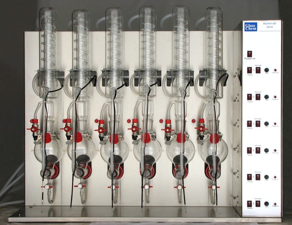 Destiladores OH Glasschem - Determinacion del grado alcoholico en el vino