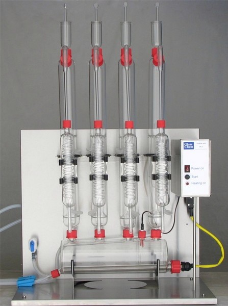 Destilador VA-4 Glasschem - Determinacion de acidez volatil en el vino